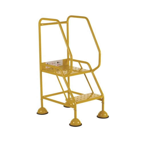 5 Star UK Domed Feet Punched 2 Tread Steps Yellow FS687733