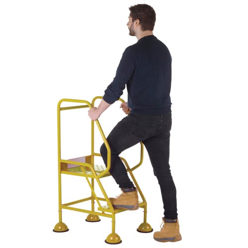 5 Star UK Domed Feet Punched 2 Tread Steps Yellow FS687733