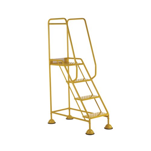5 Star UK Domed Feet Punched 4 Tread Steps Yellow FS687739