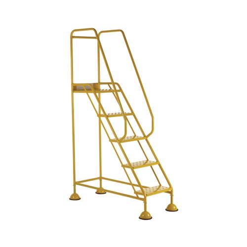 5 Star UK Domed Feet Punched 5 Tread Steps Yellow FS687743