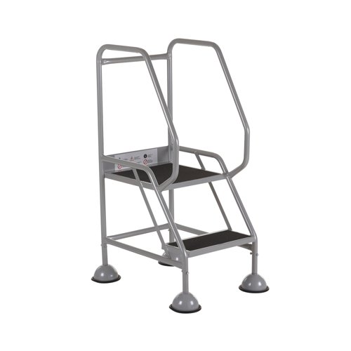 5 Star UK Domed Feet Anti-Slip 2 Tread Steps Grey FS687747