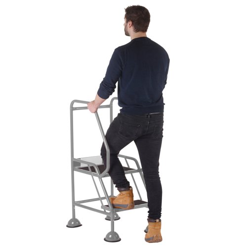 5 Star UK Domed Feet Anti-Slip 2 Tread Steps Grey FS687747