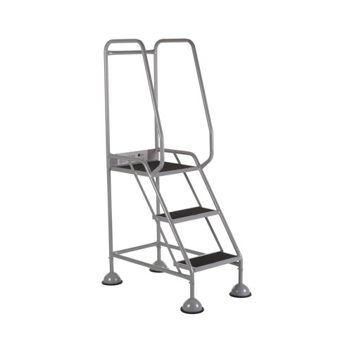 5 Star UK Domed Feet Anti-Slip 3 Tread Steps Grey FS687749