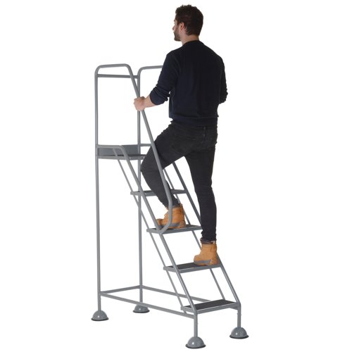 5 Star UK Domed Feet Anti-Slip 5 Tread Steps Grey FS687754