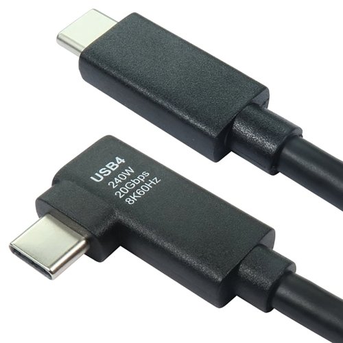 5 Star USB4 240W Cable 20GBPS Right Angle Connector 2m FS711367