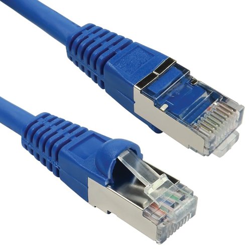 5 Star Category 6A SFTP Patch Snagless Cable 0.5m Blue FS711378