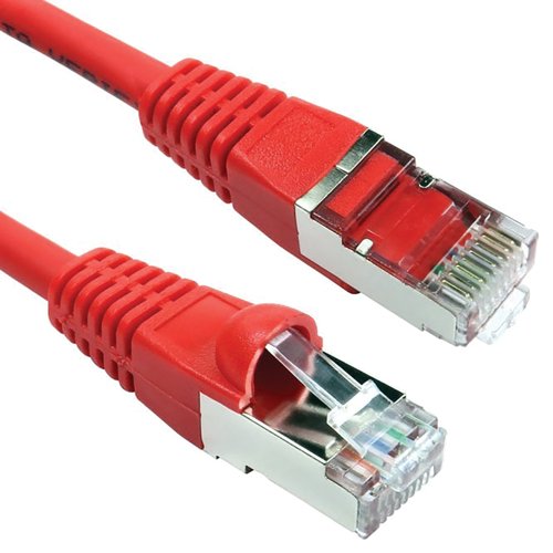 5 Star Category 6A SSTP Patch Snagless Cable 0.5m Red FS711380
