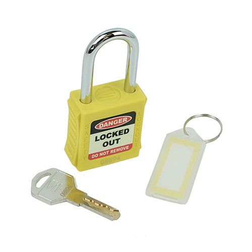 5 Star Standard Shackle Safety Lockout Padlock Yellow FS712544