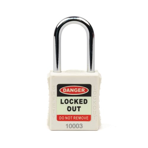 5 Star Standard Shackle Safety Lockout Padlock White FS712549