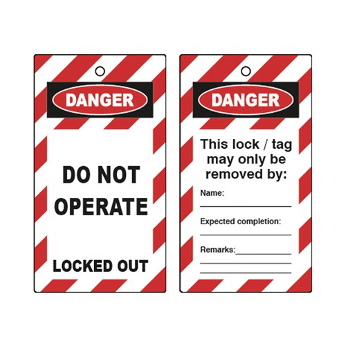 5 Star Double Sided Do Not Operate Tags Red/White Pack of 10 FS712582