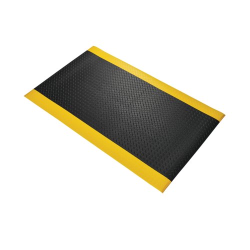 5 Star Anti-Fatigue Diamond Mat 0.9 x 1.5m Black/Yellow FS712656