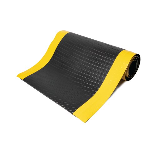 5 Star Anti-Fatigue Deckplate Mat 0.9x18.3m Charcoal/Yellow FS712710