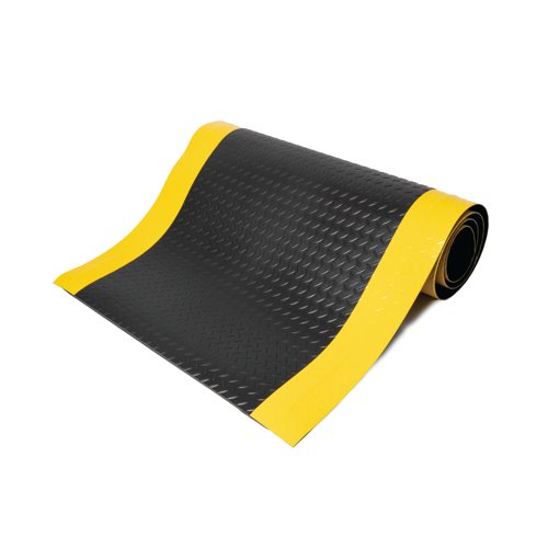 5 Star Anti-Fatigue Safety Deckplate Mat 1.2x1m Black/Yellow FS712713