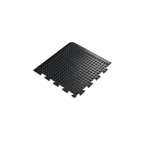 5 Star Anti-Fatigue Bub Interlock Mat Corner 0.5x0.5m Black FS712726