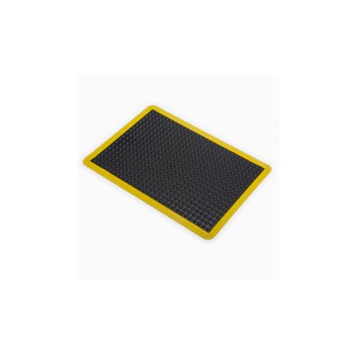 5 Star Anti-Fatigue Bubble Mat 0.6x0.9m Black/Yellow Nitrile FS712727