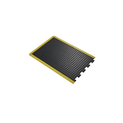 5 Star Anti-Fatigue Bubble Mat End 0.6x0.9m Black/Yellow Nitr FS712729