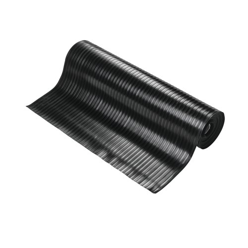 5 Star Wide Ribbed Runner Mat 1.2m x 10m x 3mm Black FS712752
