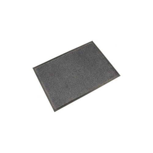 5 Star Washable Indoor Entrance Door Mat 0.85x1.2 Black/Steel FS712922