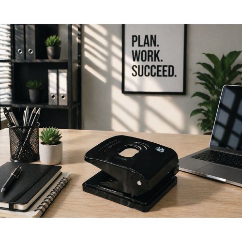 FS918826 5 Star 2 Hole Punch Metal with Plastic Base Capacity 30 Sheets Black 918826