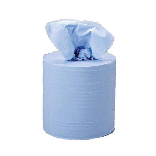 5 Star Centrefeed Tissue Refill for Jumbo Dispenser 1-Ply 150mx180mm Blue (Pack of 6)