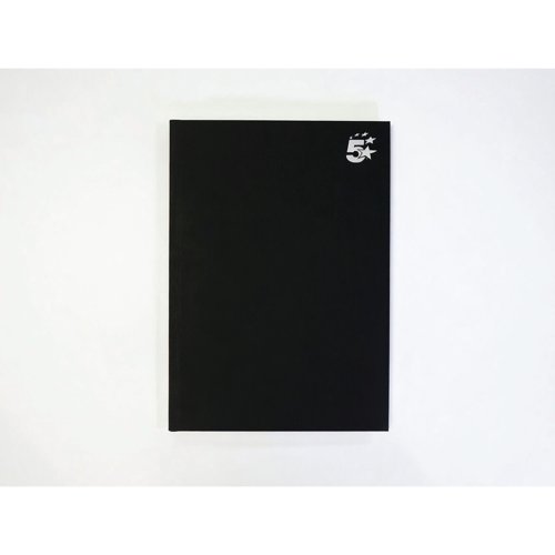 FS930299 5 Star Casebound Notebook 80gsm Ruled 160 Pages A5 Black (Pack of 5) 930299