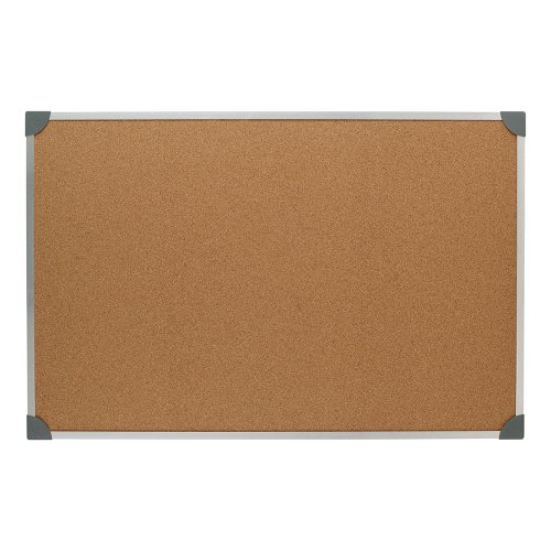 5 Star Office Cork Board with Wall Fixing Kit Aluminium Frame 900x600mm