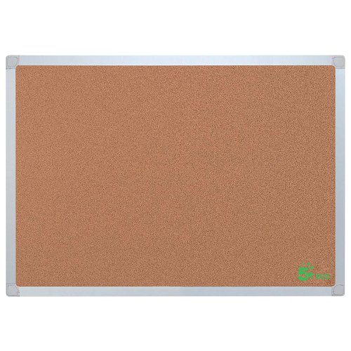 5 Star Office Cork Board with Wall Fixing Kit Aluminium Frame 1200x900mm