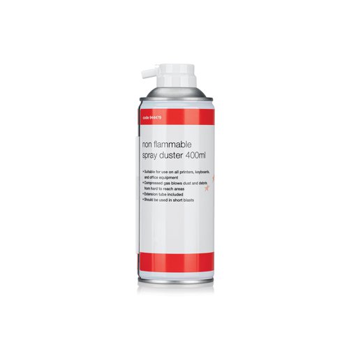 FS944479 | Do you often eat at your desk? Does your keyboard get crumbs stuck in between the keys? Then take a look at this air duster from 5 Star. It is 100% non- flammable so you do not have to worry about any fires. This useful air duster is to be used in an upright position and is HFC which makes it compliant to new F-gas regulations. The extension tube supplied makes it easy to clean those hard to reach places.