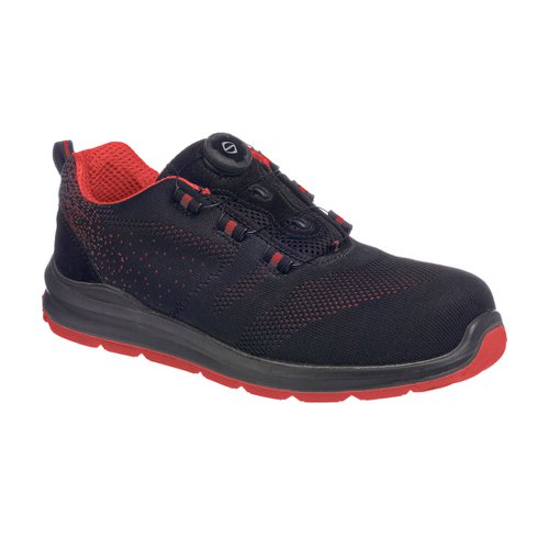 Portwest Portwest Compositelite Wire Lace Safety Trainer Knit S1P 36 Blk/Red