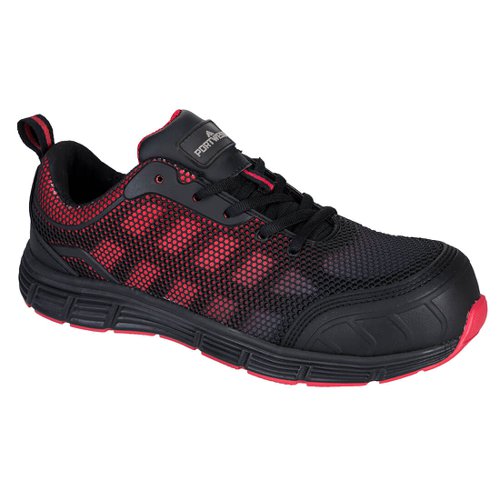 Portwest Composite Textile Trainer S1PS FO SR 36 Blk/Red