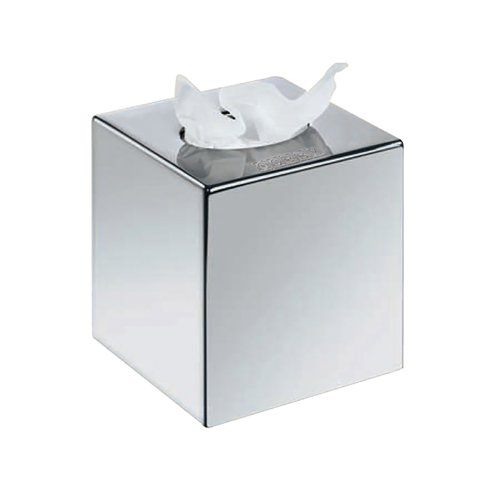 Devon Cube Tissue Box Holder Chrome (Pack of 6) 4458