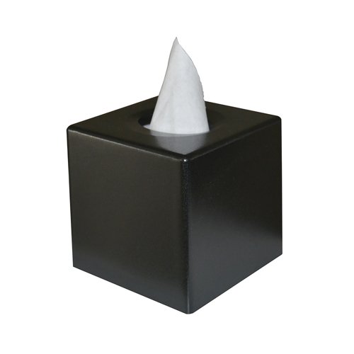 Devon Cube Tissue Box Holder Black (Pack of 6) 4621
