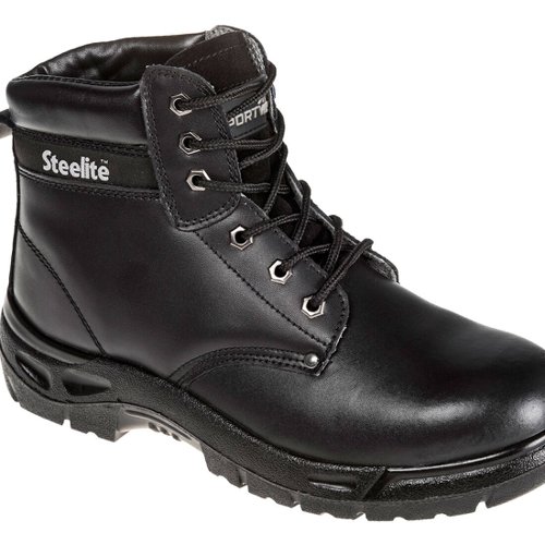 Portwest Steel Action Leather Ankle Boot S3 SR 37 Blk