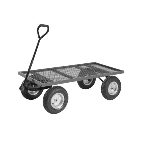 General Purpose Platform Truck Mesh Base 340mm Pneumatic Steel Centred Wheels 400kg Capacity TI212R