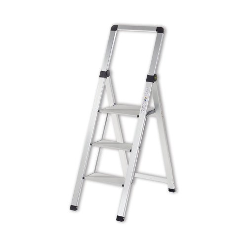 Climb It 3 Tread Slim Step Ladder With Handrail 475x55x1410mm Aluminium Fs193z