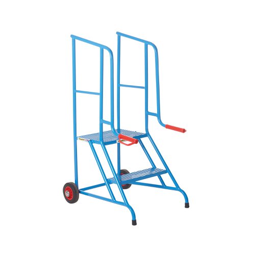 Climb-It Loading Step 2 Tread Open Back Powder Coated Blue SLS02P