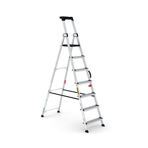 Climb-It Professional 7 Tread Step Ladder with Carry Handle Aluminium CAH107