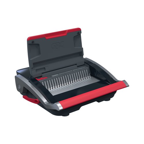 GBC CB25 Manual Comb Binding Machine Black/Red 4410063 | ACCO Brands