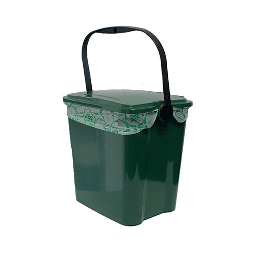 Kitchen Waste Caddy Bin Recyclable Polypropylene 7 Litre Moss Green GDURBA7KC