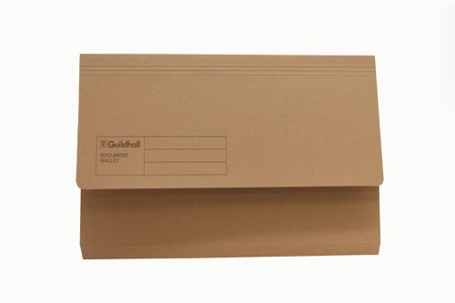 Exacompta Guildhall Document Wallet Foolscap Buff (Pack of 50) GDW1-BUF