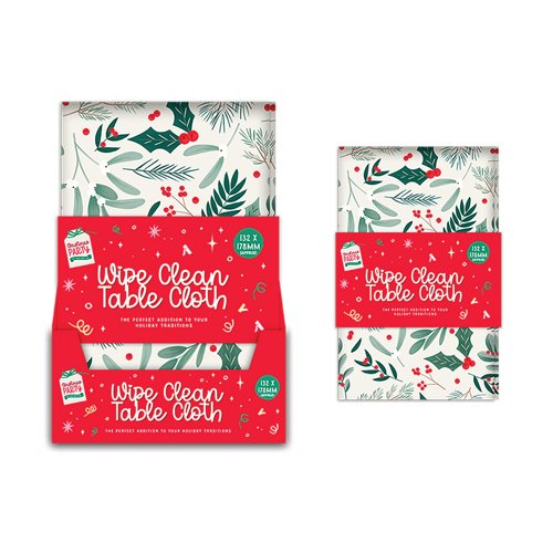 Xmas Printed Wipe Clean Tablecloth 1320x1780mm Pack of 12 XMA12461OB