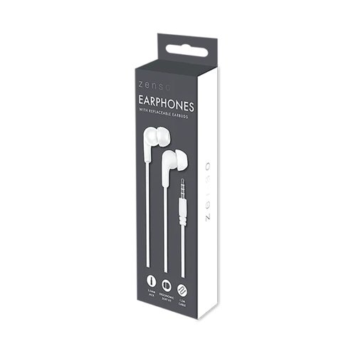 Earphones with Jack Port White/Black Pack of 24 ELE12588