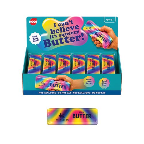 Squeezy Butter 135mm Rainbow Pack of 12 TOY13920OBCDU
