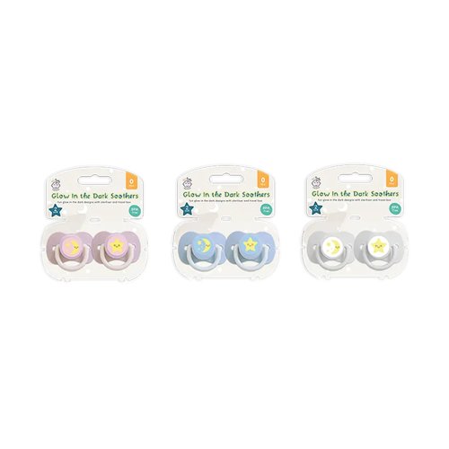 Glow in the Dark Soothers/Dummies x2 Assorted Pack of 24 BAB6500OB