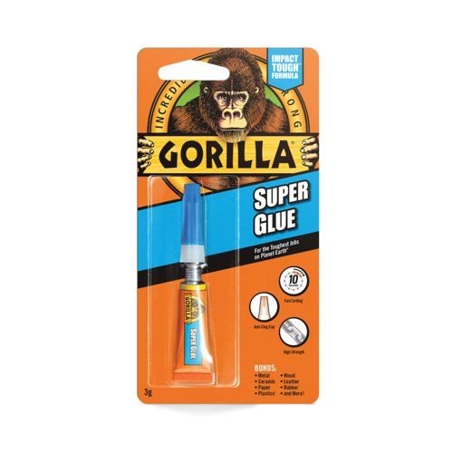 Gorilla Glue Super Glue 3g Clipstrip (Pack of 10) 4044302