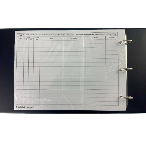 Exacompta Guildhall Loose-Leaf Visitors Book Landscape Black T40 Visitors Books GH01951