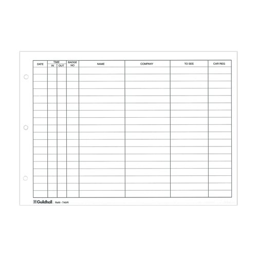 Exacompta Guildhall Loose-Leaf Visitors Book Refill (50 Pack) T40/R