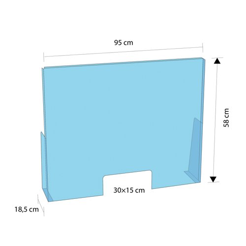 Exacompta Sneeze Guard POS And Cash Register 58 x 18.5 x 95cm 80458D