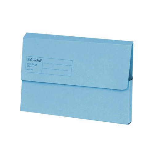 Exacompta Guildhall Document Wallet Foolscap Blue (Pack of 50) GDW1-BLU