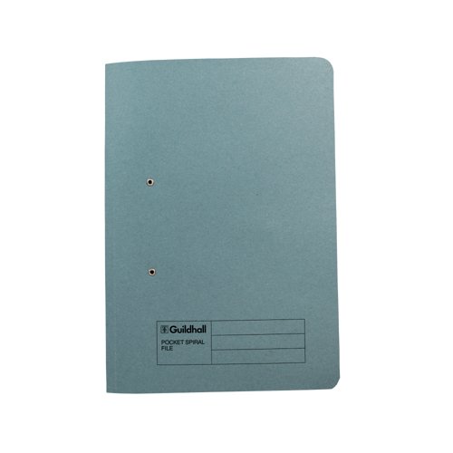 Exacompta Guildhall Pocket Spiral File 285gsm Blue (Pack of 25) 347-BLUZ